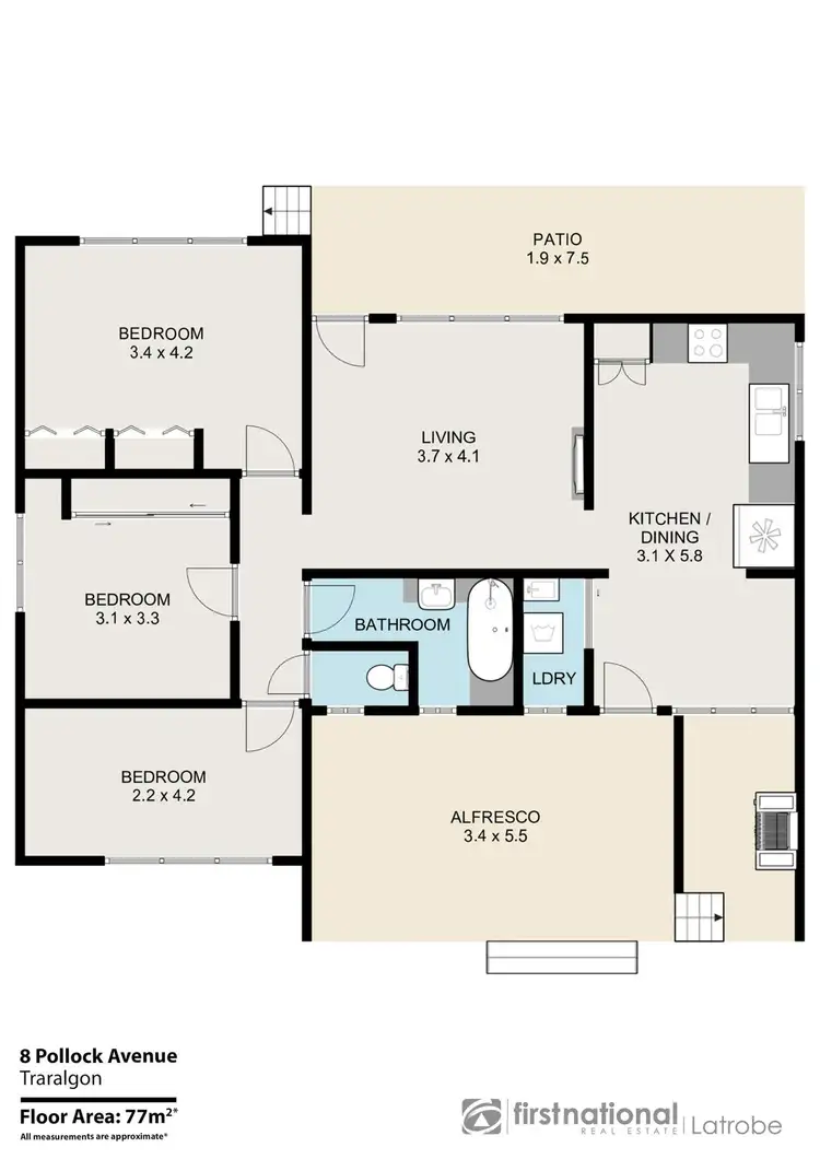 Floorplan of Homely house listing, 8 Pollock Avenue, Traralgon VIC 3844