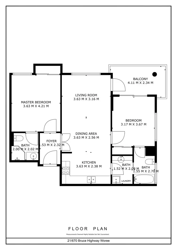Floorplan of Homely unit listing, 21/670-678 Bruce Highway, Woree QLD 4868