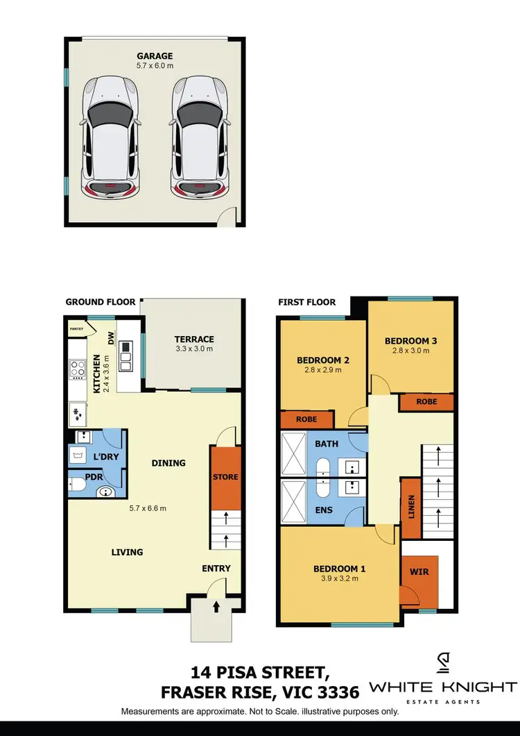 Floorplan of Homely townhouse listing, 14 Pisa Street, Fraser Rise VIC 3336