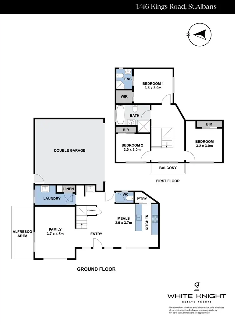 Floorplan of Homely townhouse listing, 1/46 Kings Road, St Albans VIC 3021