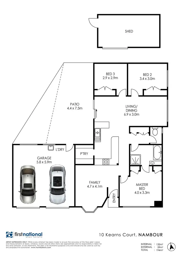 Floorplan of Homely house listing, 10 Kearns Court, Nambour QLD 4560