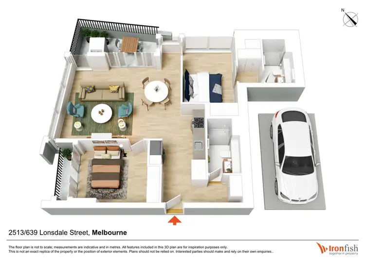 Floorplan of Homely apartment listing, 2513/639 Lonsdale Street, Melbourne VIC 3000