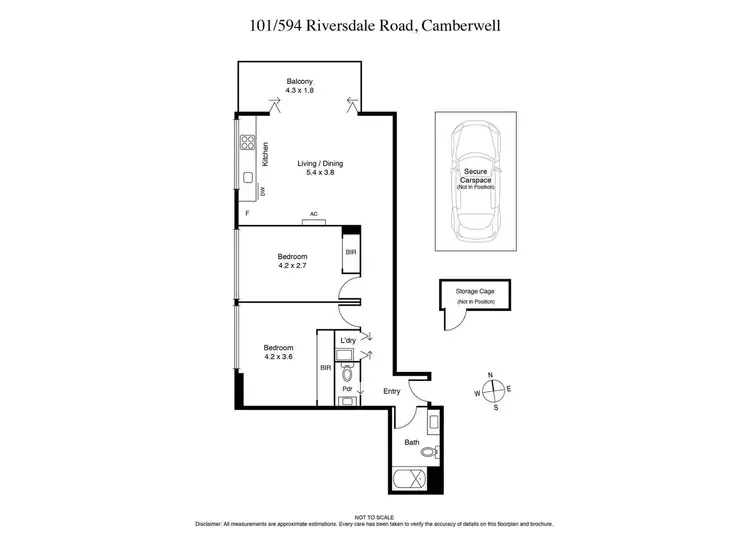 Floorplan of Homely apartment listing, 101/594 Riversdale Road, Camberwell VIC 3124