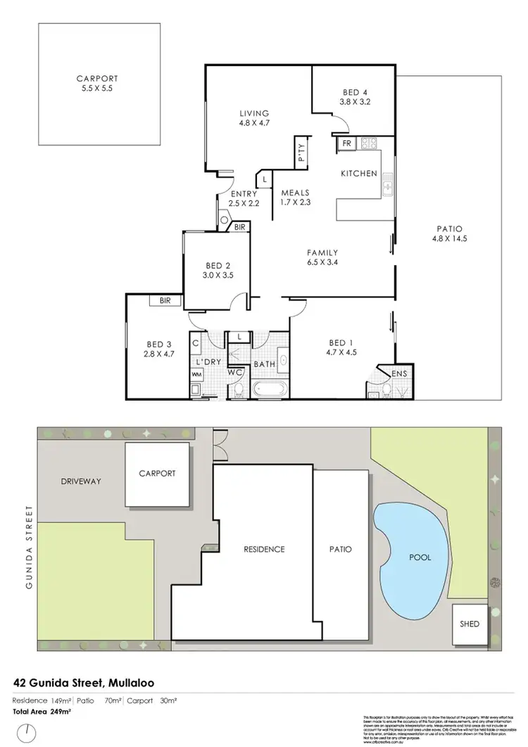 Floorplan of Homely house listing, 42 Gunida Street, Mullaloo WA 6027