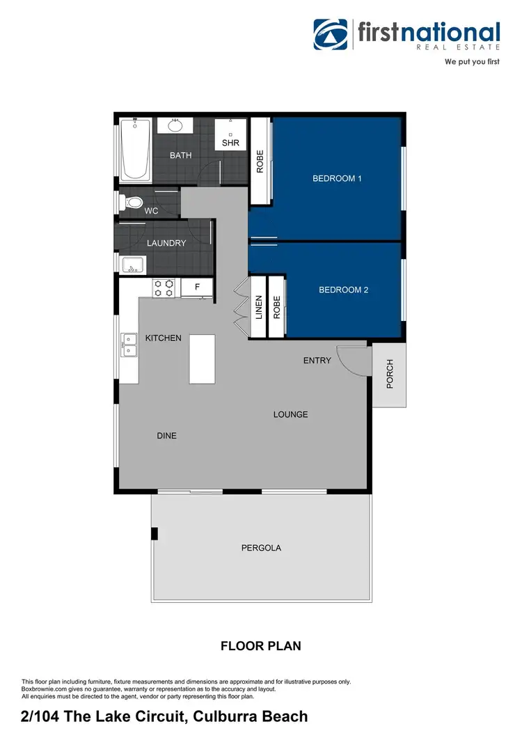 Floorplan of Homely villa listing, 2/104-108 The Lake Circuit, Culburra Beach NSW 2540