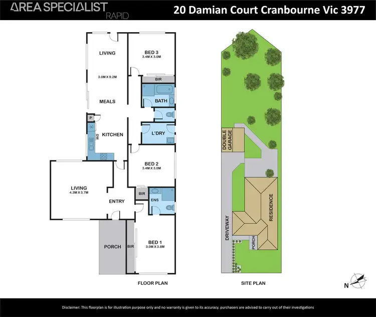 Floorplan of Homely house listing, 20 Damian Court, Cranbourne VIC 3977