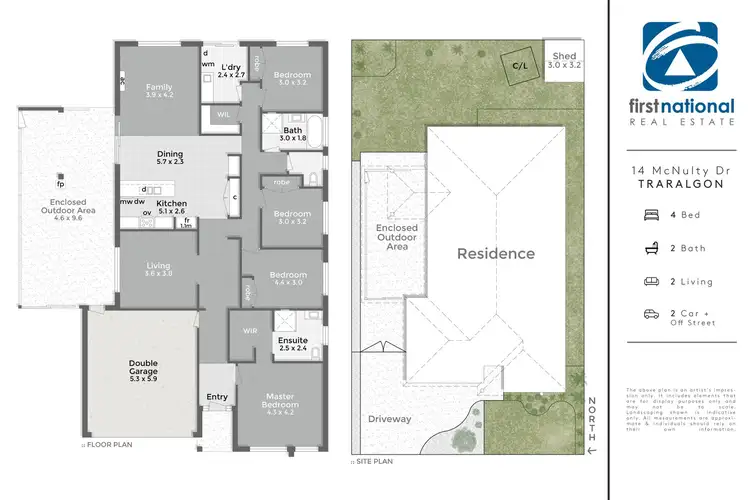 Floorplan of Homely house listing, 14 McNulty Drive, Traralgon VIC 3844