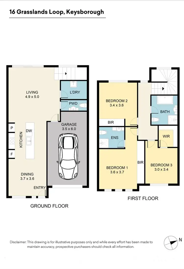 Floorplan of Homely townhouse listing, 16 Grasslands Loop, Keysborough VIC 3173