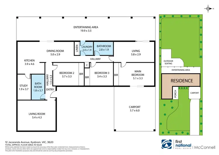 Floorplan of Homely house listing, 12 Jacaranda Avenue, Kyabram VIC 3620