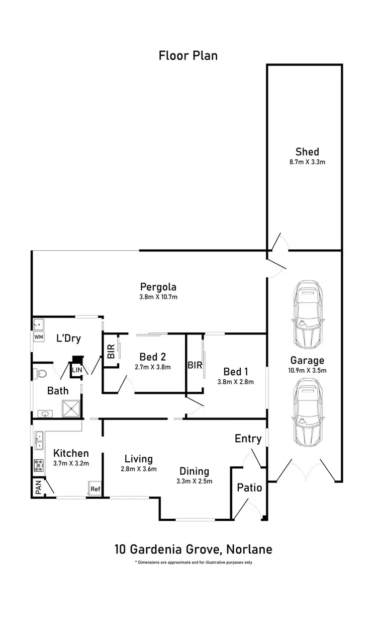Floorplan of Homely house listing, 10 Gardenia Grove, Norlane VIC 3214