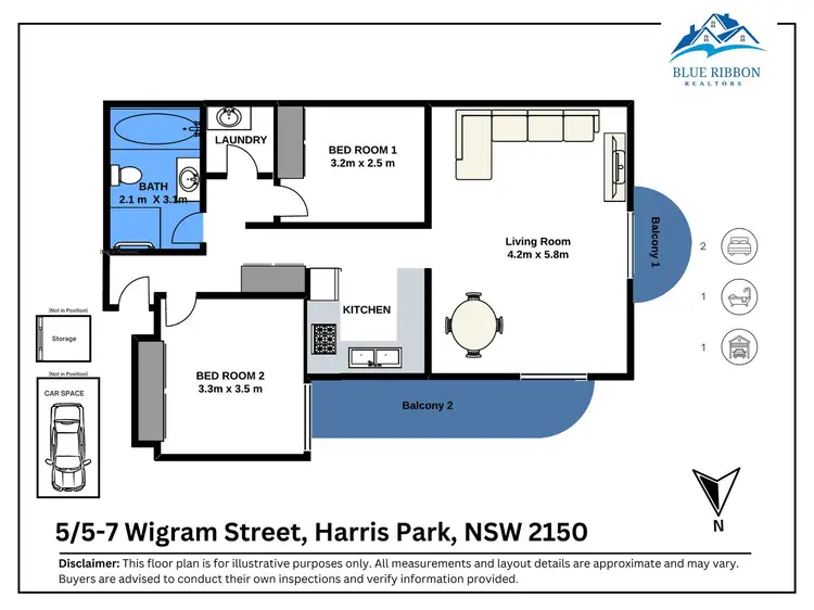 Floorplan of Homely unit listing, 5/5-7 WIGRAM STREET, Harris Park NSW 2150