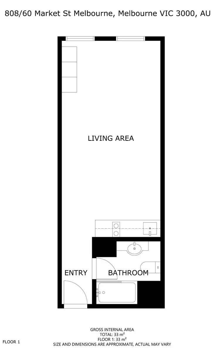 Floorplan of Homely apartment listing, 808/60 Market St, Melbourne VIC 3000