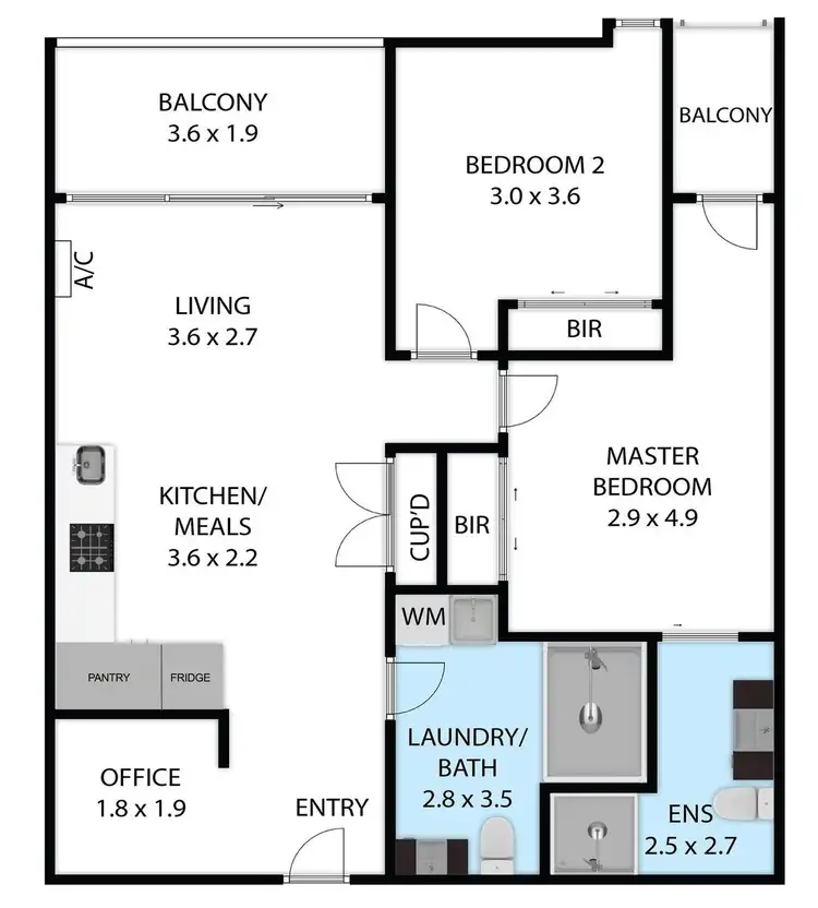 Floorplan of Homely apartment listing, 704/67 Galada Avenue, Parkville VIC 3052