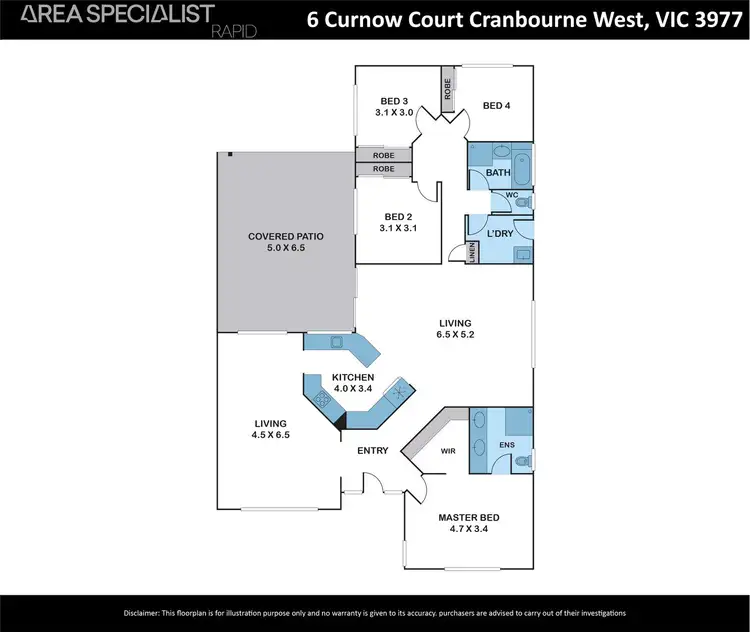 Floorplan of Homely house listing, 6 Curnow Court, Cranbourne West VIC 3977
