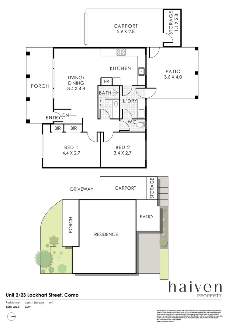 Floorplan of Homely villa listing, 2/23 Lockhart Street, Como WA 6152
