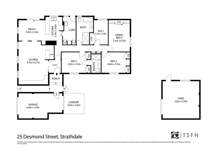 Floorplan of Homely house listing, 25 Desmond Street, Strathdale VIC 3550