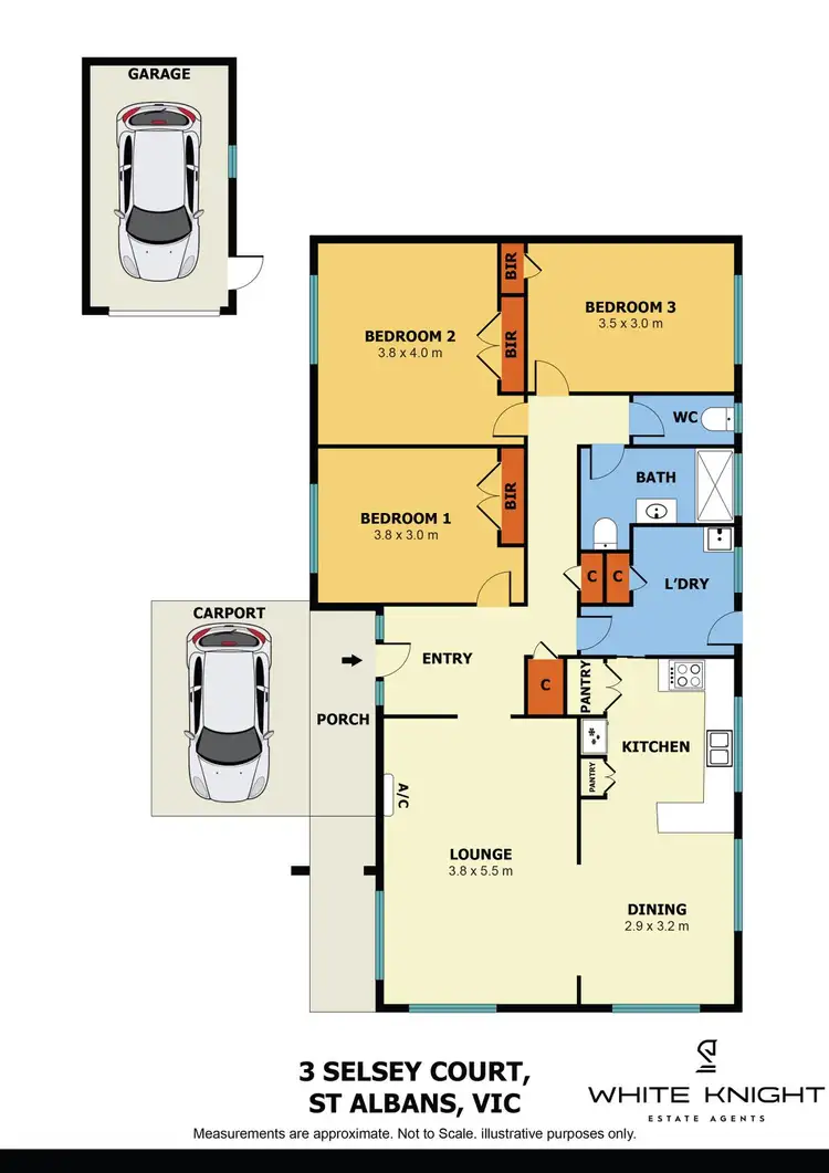 Floorplan of Homely house listing, 3 Selsey Court, St Albans VIC 3021