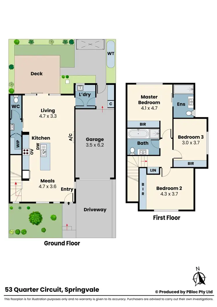 Floorplan of Homely townhouse listing, 53 Quarter Circuit, Springvale VIC 3171