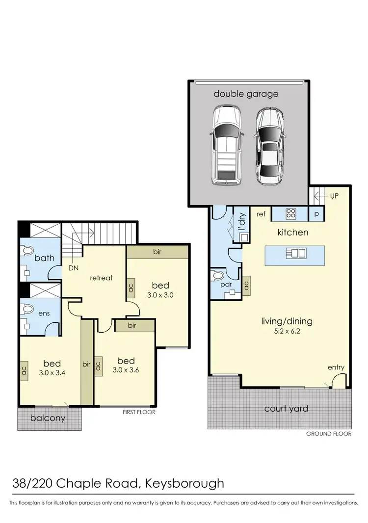 Floorplan of Homely townhouse listing, 38/220 Chapel Road, Keysborough VIC 3173