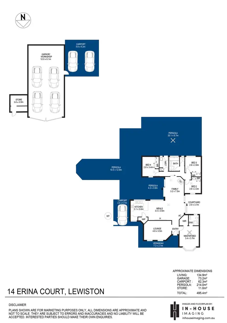 Floorplan of Homely house listing, 14 Erina Court, Lewiston SA 5501