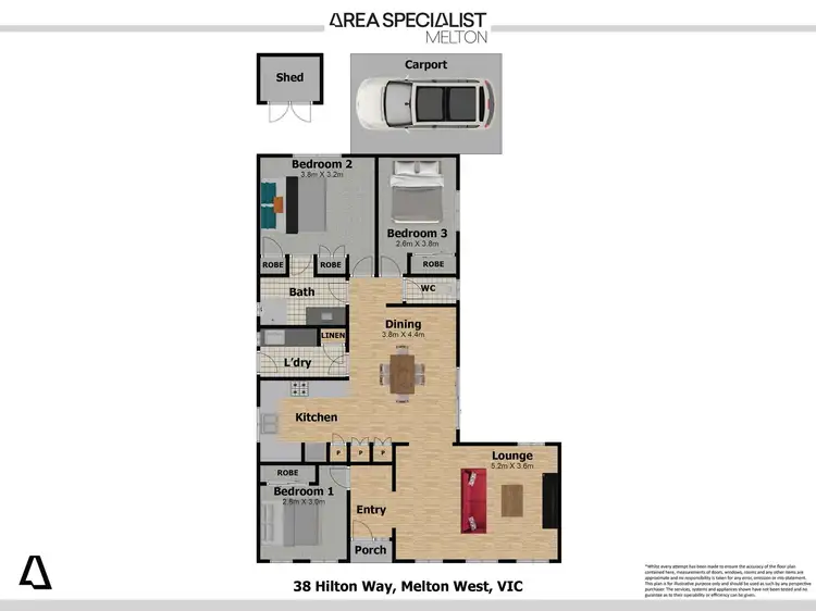 Floorplan of Homely house listing, 38 Hilton Way, Melton West VIC 3337
