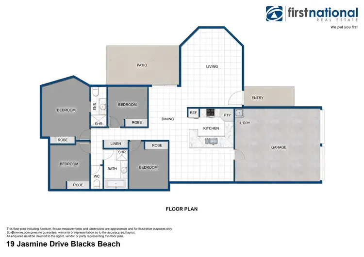 Floorplan of Homely house listing, 19 Jasmine Drive, Blacks Beach QLD 4740