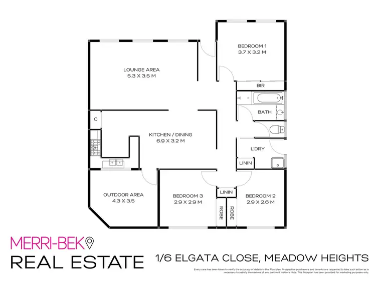 Floorplan of Homely house listing, 1/6 Elgata Close, Meadow Heights VIC 3048