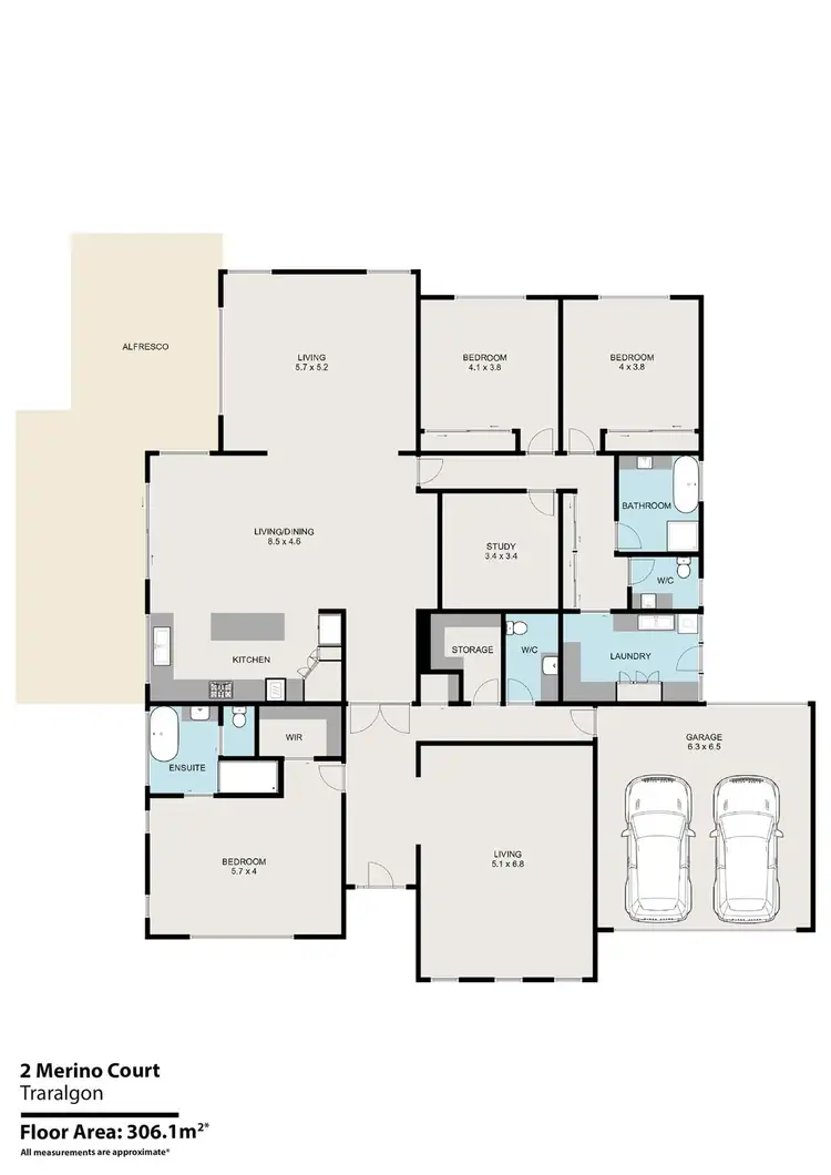 Floorplan of Homely house listing, 2 Merino Court, Traralgon VIC 3844