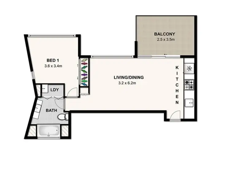 Floorplan of Homely apartment listing, 75/30 Macrossan Street, Brisbane City QLD 4000