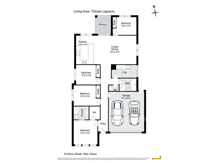 Floorplan of Homely house listing, 16 Nova Street, Weir Views VIC 3338