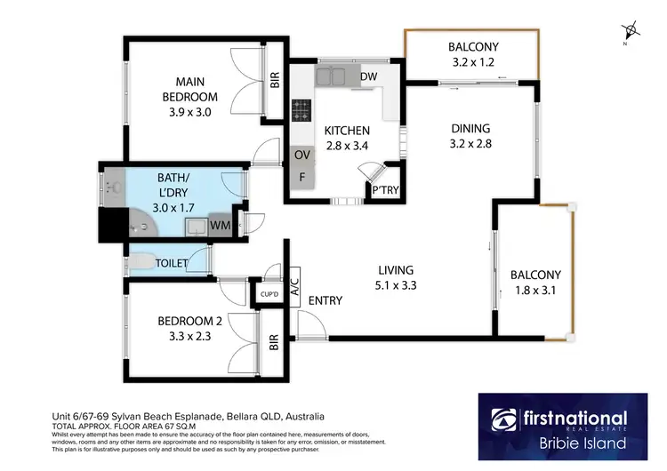 Floorplan of Homely unit listing, 6/67-69 Sylvan Beach Esplanade, Bellara QLD 4507