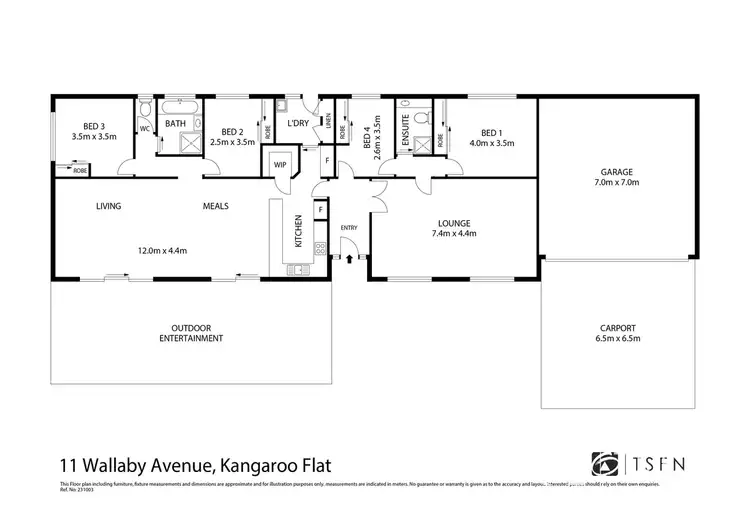 Floorplan of Homely house listing, 11 WALLABY AVENUE, Kangaroo Flat VIC 3555