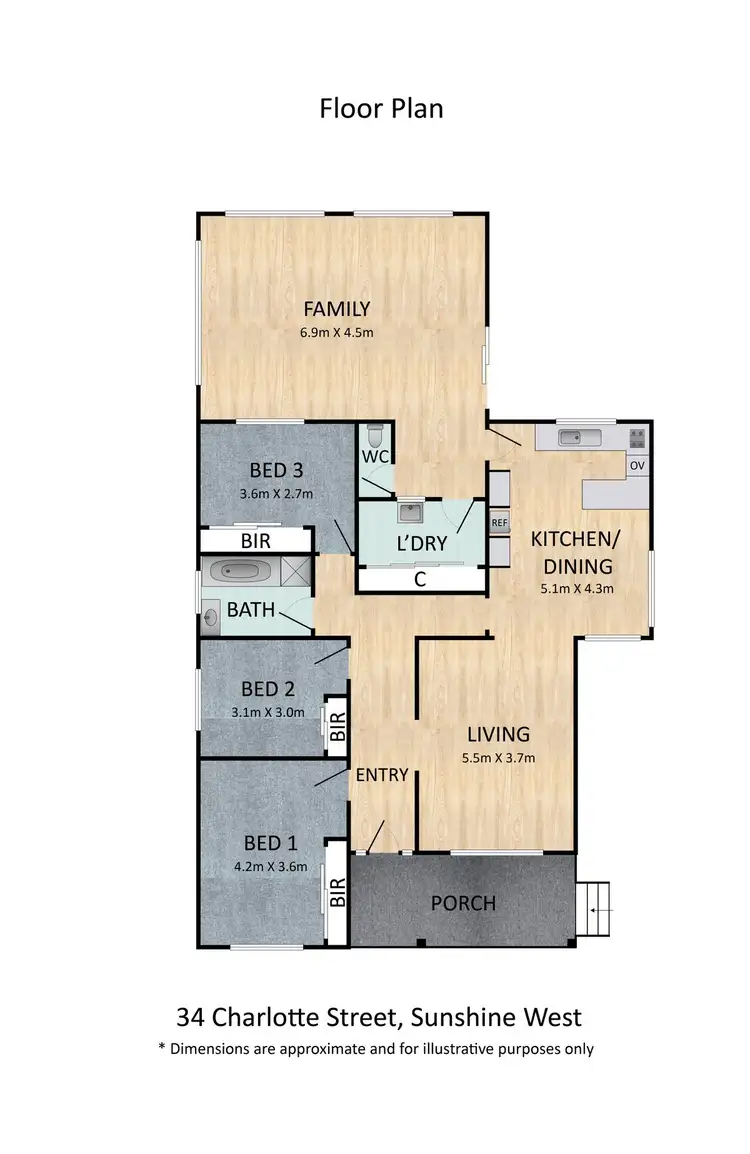 Floorplan of Homely house listing, 34 Charlotte Street, Sunshine West VIC 3020