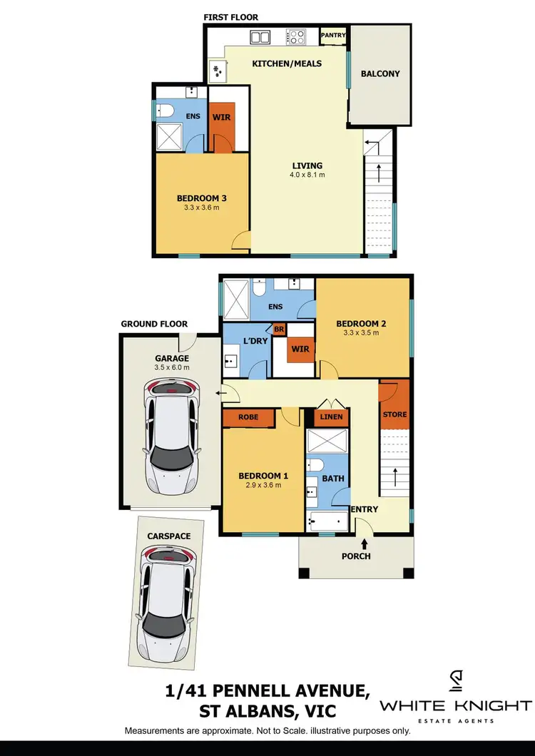 Floorplan of Homely unit listing, 1/41 Pennell Avenue, St Albans VIC 3021