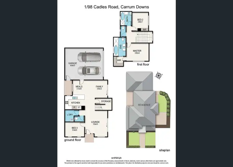 Floorplan of Homely townhouse listing, 1/98 Cadles Road, Carrum Downs VIC 3201