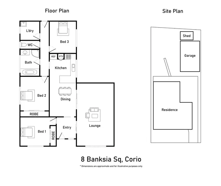 Floorplan of Homely house listing, 8 Banksia Square, Corio VIC 3214