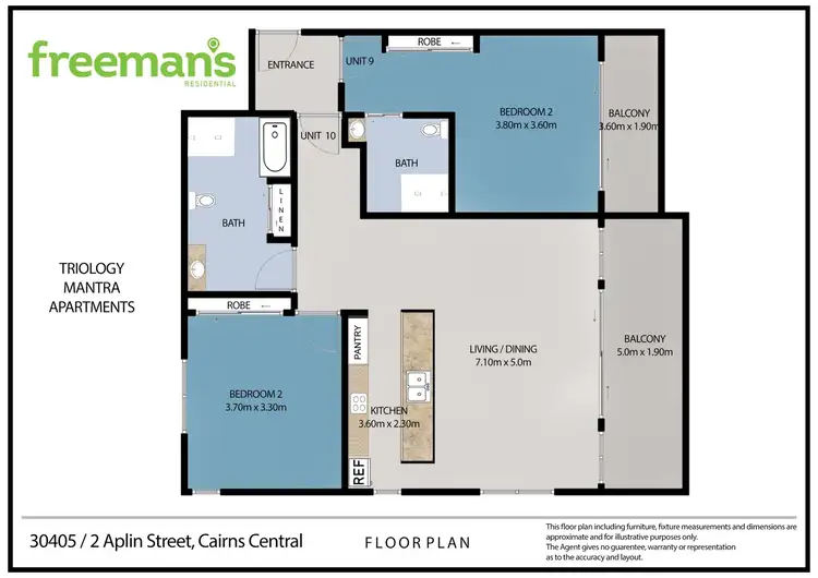 Floorplan of Homely apartment listing, 30409-10/2 Aplin Street, Cairns City QLD 4870