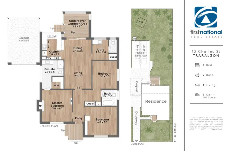Floorplan of Homely house listing, 13 Charles Street, Traralgon VIC 3844