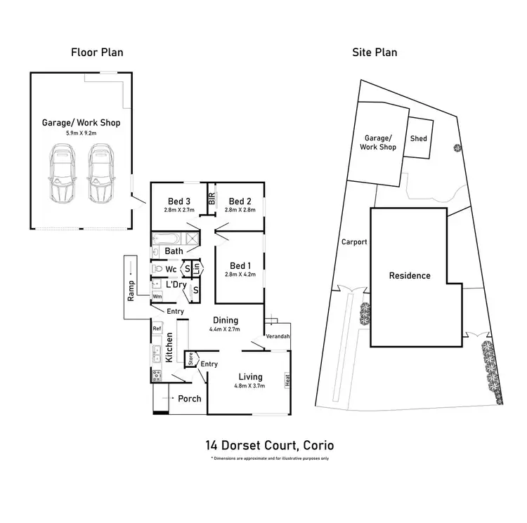Floorplan of Homely house listing, 14 Dorset Court, Corio VIC 3214