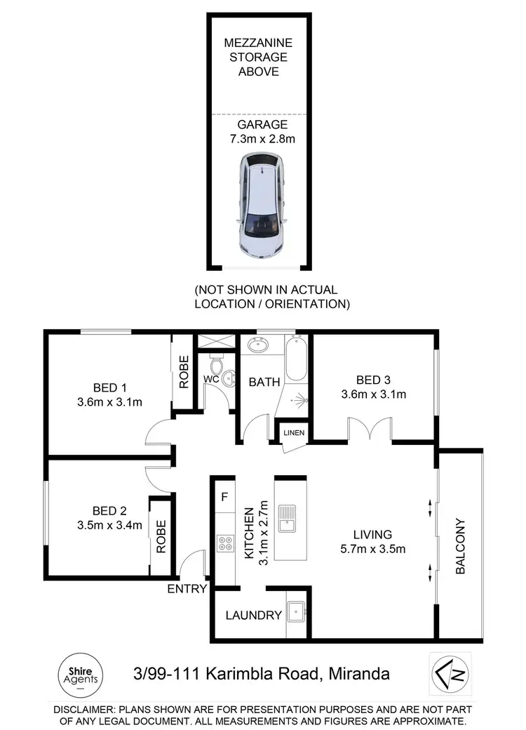 Floorplan of Homely apartment listing, 3/99-111 Karimbla Road, Miranda NSW 2228