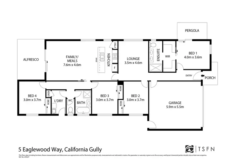Floorplan of Homely house listing, 5 Eaglewood Way, California Gully VIC 3556