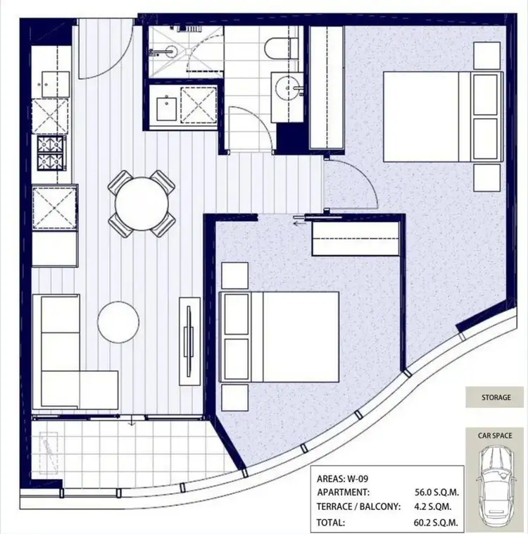 Floorplan of Homely apartment listing, 2009/105 Batman Street, West Melbourne VIC 3003