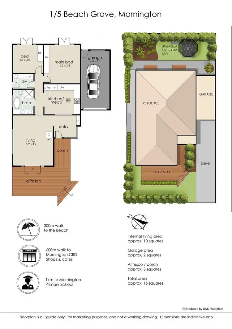 Floorplan of Homely unit listing, 1/5 Beach Grove, Mornington VIC 3931