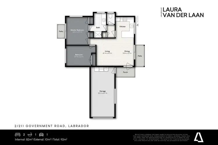 Floorplan of Homely semi-detached listing, 2/211 Government Road, Labrador QLD 4215