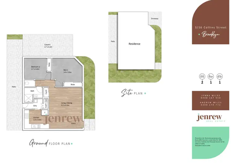 Floorplan of Homely unit listing, 3/16 Collins Street, Brooklyn TAS 7320