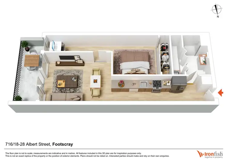 Floorplan of Homely apartment listing, 716/59 Paisley Street, Footscray VIC 3011