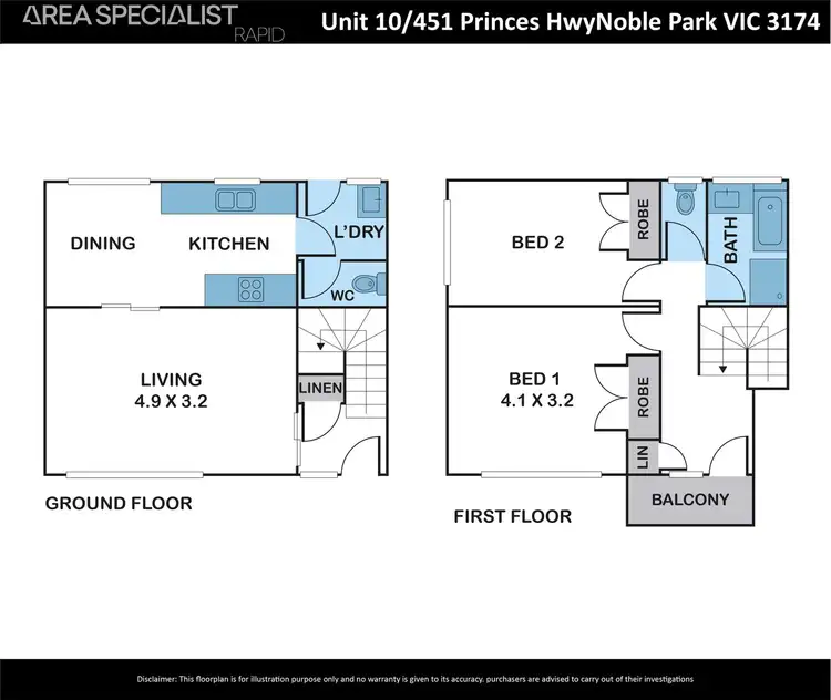 Floorplan of Homely townhouse listing, 10/451-453 Princess Highway, Noble Park VIC 3174