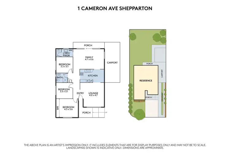 Floorplan of Homely house listing, 1 Cameron Avenue, Shepparton VIC 3630