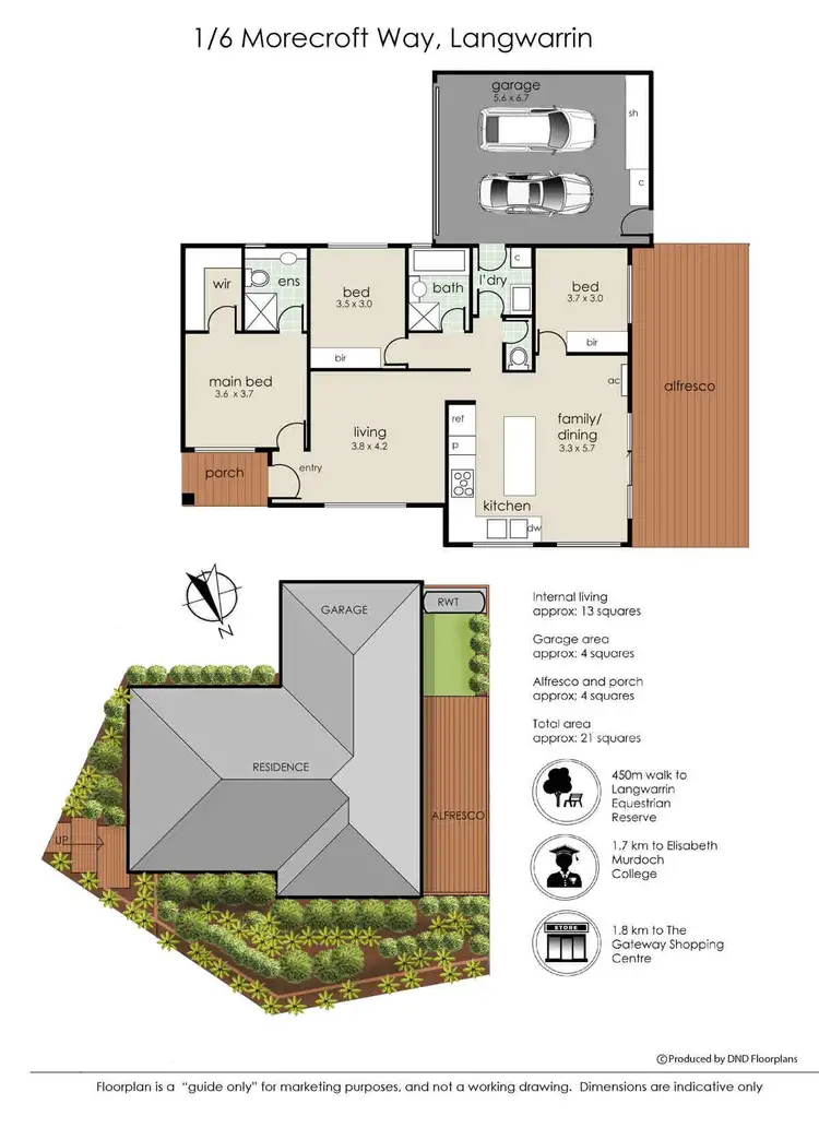 Floorplan of Homely unit listing, 1/6 Morecroft Way, Langwarrin VIC 3910