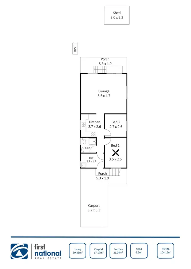 Floorplan of Homely house listing, 6B Thorne Street, Wallaroo SA 5556